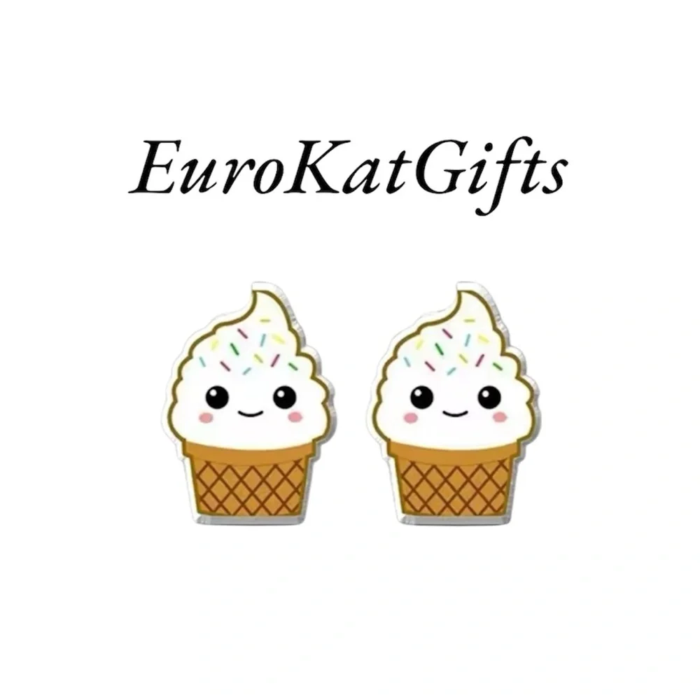 Cute Ice Cream Cone Earrings